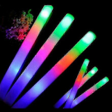 (60 pcs Foam Stick) 60pcs RGB LED Glow Foam Sticks for Party, Dark Light Glow in the Dark.