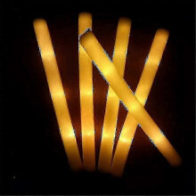 (60pcs Yellow) 60pcs RGB LED Glow Foam Sticks for Party, Dark Light Glow in the Dark.
