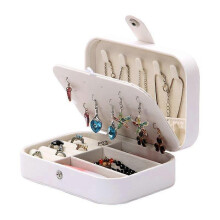 Joyero, caja de exhibición de almacenamiento de 2 capas, adecuada para anillos, aretes, collares, pulseras, regalos para niñas