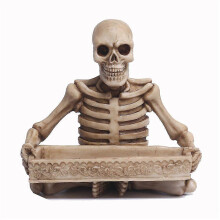 Bandeja de almacenamiento de resina con forma de calavera antigua para guardar adornos, llaves de entrada, joyas