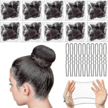 Set van 20 onzichtbare haarnetjes en 10 U-vormige haarspelden voor een balletknot.
