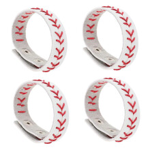 Conjunto de 20 pulseiras comemorativas trançadas de beisebol, ajustáveis, para crianças e adultos, para uso casual.