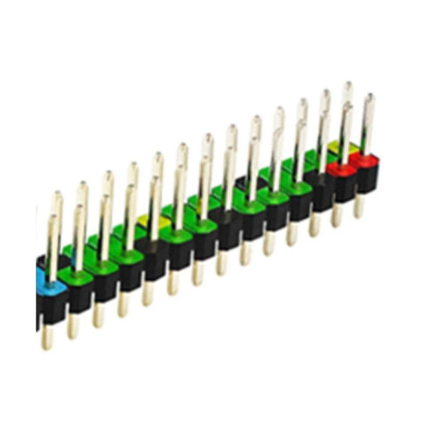 Conjunto de 5 conectores GPIO macho de 2 x 20 pinos para Zero Double Row, com 20 pinos e empilhamento. 1
