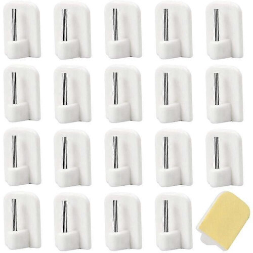 20 pezzi ganci autoadesivi per aste per tende, supporti per aste per tende per bagno, cucina, camera da letto