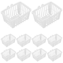 Miniatuur opbergmandjes voor binnendecoratie en speelgoed, rechthoekig, wit, 20 stuks