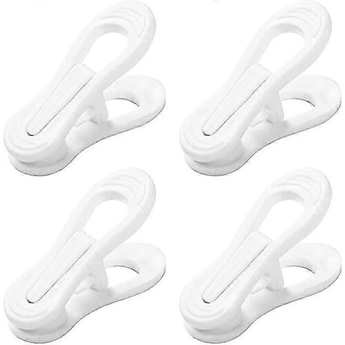 20 pinzas de plástico multiusos para perchas, blancas, estándar.