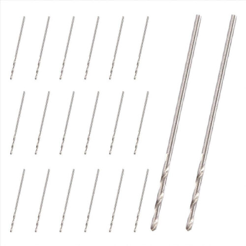 20 Pcs 30mm Long 0.8mm Dia Micro HSS Twist Drill Bit 1