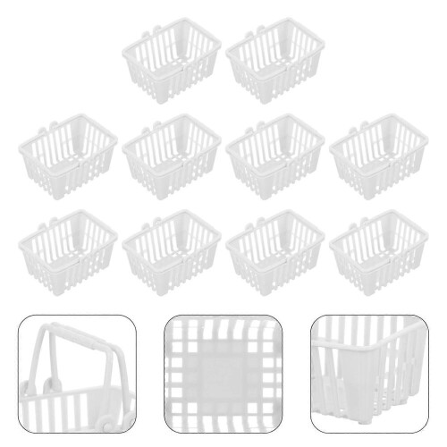 Miniature Storage Basket For Indoor Decoration And Toy Use Rectangular White 20 Pcs 2
