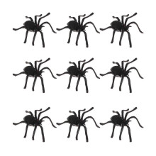 20 pcs Black Plastic Simulates Big Spiders Trick Toy for Halloween April Fool Day Use Black Spider with Red Eyes