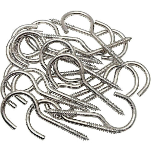 3.5 Inch Heavy Duty Large Screw Hook Ceiling Hook Cup Hook Silver 20 Pcs-XinHan 2