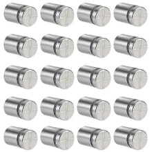 20 Pcs Glass Spacer, 19 x 25mm Spacer Screws, Stainless Steel Wall Mount Advertising Nails, for Plaques and Sign Displays (Silver)