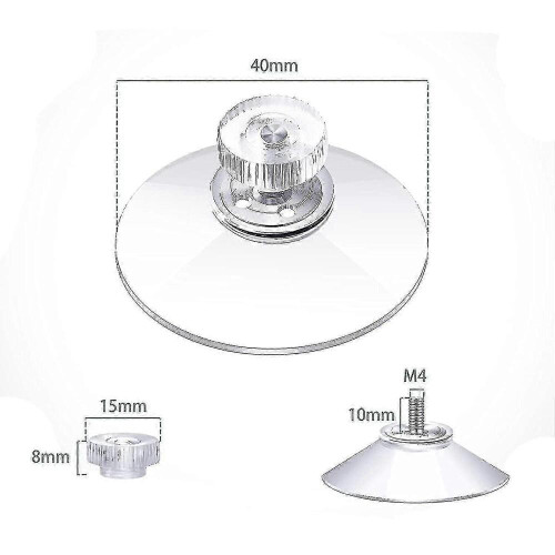 40mm plastic suction cups for secure holding - 20 pcs clear PVC pads 1