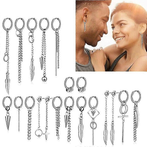 Set di 20 eleganti orecchini unisex - Design semplici e versatili 1