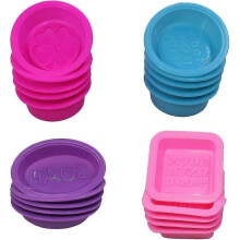 20 moldes de silicona para hacer jabón, forma cuadrada, ovalada y redonda, molde pequeño para hornear pasteles, muffins y dulces.