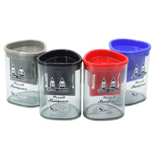 4 Pack Pencil Sharpener with Two Holes Manual Design, Portable with Container for Office School Home Use for Kids and Adults