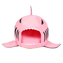 Pet House With Foldable Function: Waterproof Non-Slip Foundation, Easy-To-Clean Cover, And Stylish Shark Motif For Guinea Pigs And Other Small Animals