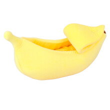 Uaimh Fholaigh Chruthaitheach Banana, Leaba Te do Choileáiníní Caitín Oiriúnach do Pheataí Beaga Faoi 8 bpunt, Teach Leaba Bog do Choileáin