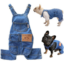 Pet Denim Jumpsuit, Adjustable Hot Dog Costume, Comfortable Puppy Costumes for Four Seasons, Suitable for Various Occasions Including Halloween, Daily