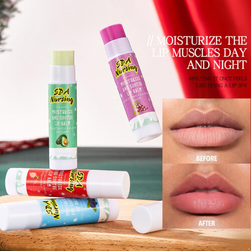 Moisturizing Lip Balm Set with Deep Hydration and Assorted Fruit Flavors Holiday Gift 6 Pack 2