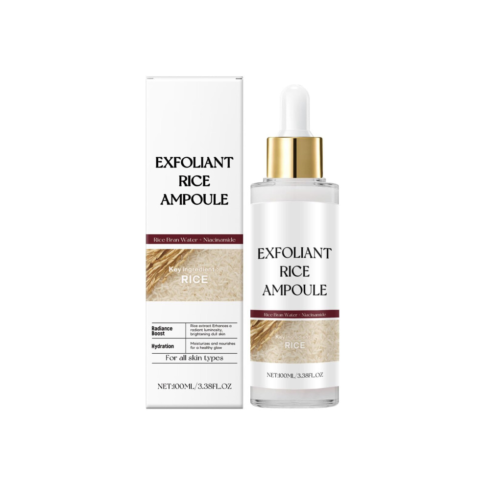 Black/White Exfoliating Essence With And Rice Extracts, Gentle Facial Exfoliant For Radiant Skin, 3.38 Fl Oz