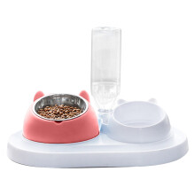 Rainbow Suction Principle Elevated Cat Dishes Til Automatisk Vandforsyning, Giftfri Fire-i-en Design Foderløsninger Til Kæledyr, 17 ounces Stor