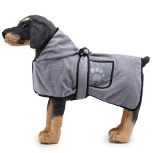 Roupão de banho para animais de estimação, capa de secagem para cães em microfibra superabsorvente com velcro para facilitar a colocação e a