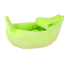 Creative Banana Shaped Pet Bed, Semi Open With Lid Design For Private Sleeping Corner, Soft Plush With Elastic Sponge, Color That Pets Love, Cute Brea