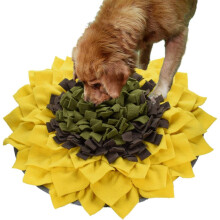 Tapis de fouille imitant une prairie, ludique et anti-anxiété, jouet puzzle antidérapant et portable pour chiens, jaune (1 pièce)