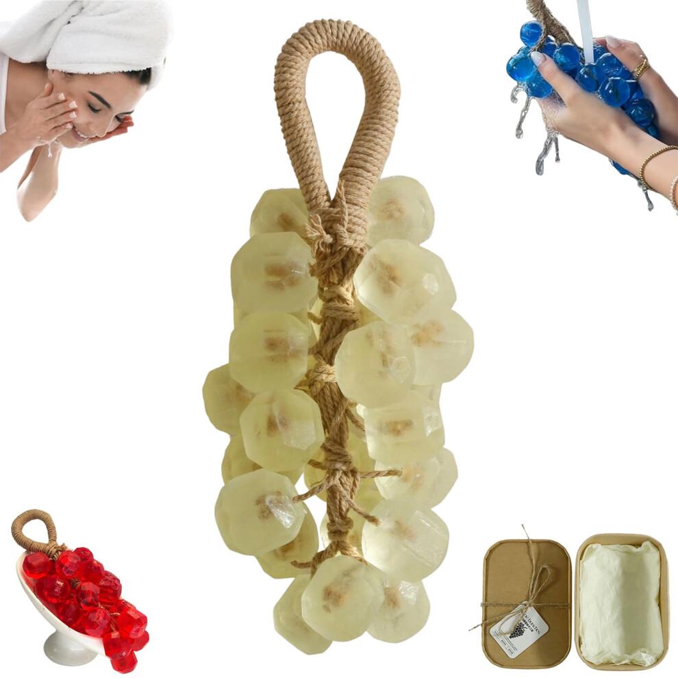 Crystal Grape Soap on a Rope Decorative Hand Soap Gift Set for Cleansing and Home DÃ©cor