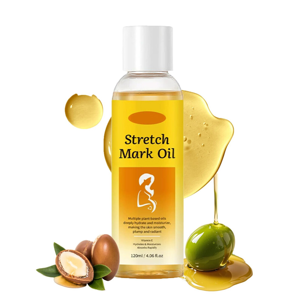 Stretch Mark Oil for Pregnancy Belly, Deep Hydration, Enhances Skin Elasticity, 4.23 oz