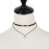Κομψό γυναικείο κολιέ choker, χρυσό μενταγιόν paillette, ανθεκτικό στην οξείδωση, 3