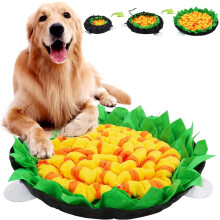 Tapis de fouille jaune : Jeu d'alimentation interactif antidérapant et portable, encourage les instincts de recherche de nourriture naturels et