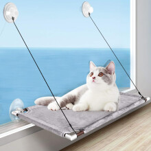 Kattenvensterbank, driehoekig ontwerp voor maximale veiligheid, waterdichte mat voor eenvoudige reiniging, geschikt voor grote katten tot 25 kg, te