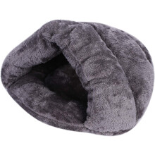 Djurretreat, halvsluten design, sluten gos, bekväm, bärbar, mjuk, varm, lätt, hopfällbar, grotta för små hundar och katter (korallfleece,