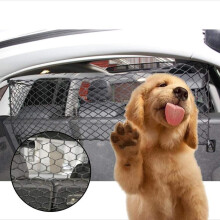 Double-layer Structure Design, Car Rear Seat Protection Net Safe Design for Cargo Storage, Heavy Duty Elastic Mesh Net with Easy to Install with Inclu