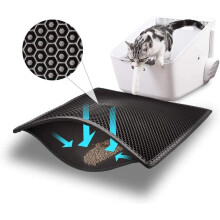 Litter Trapping Mat, Cat Litter Mat with Double Layer Honeycomb for Scatter Control, Easy Clean & Washable Eco-Friendly EVA Foam Rubber Mat for Litter