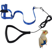 Adjustable Bird Harness, Exquisite Wing Design for Added Cuteness, Comfortable Plain Weave Non-Slip Ergonomic Silicone Handle, Removable Clip for Rope