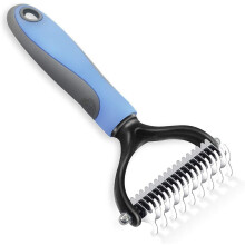 Pente de dupla face para subpelo, design seguro, dentes arredondados que não agridem a pele, perfeito para desembaraçar e cuidar da pelagem de