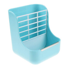 Thoughtful Design Pet Feeder Bowl, 2-in-1 Grass Rack And Food Bowl For Small Animals, Sturdy Plastic Bowl With Stainless Steel Edge For Easy Cleaning