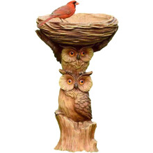Polyresin Material Bird Bath Bowl, Exquisite Carving & Hand-Painting Realistic Details And Textures, Non-Toxic Eco-Friendly Resin, Perfect Decorative