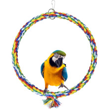 Paradiso degli uccelli: posatoio colorato in corda di cotone, altalena triangolare in corda per un gioco più divertente anche per uccelli di grandi