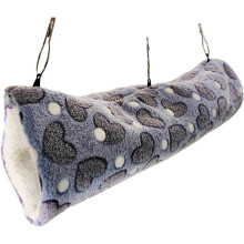 Huisdierbed/huisje voor kleine dieren, winterse warme, zachte koraalfleece, zeer elastische spons, comfortabel materiaal, hangende tunnel voor
