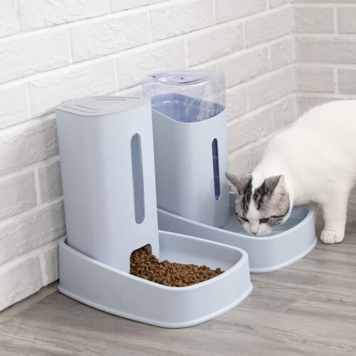 Pet's Paradise: Κομψή αυτόματη ταΐστρα για γάτες, σύστημα βαρύτητας που εξασφαλίζει 1