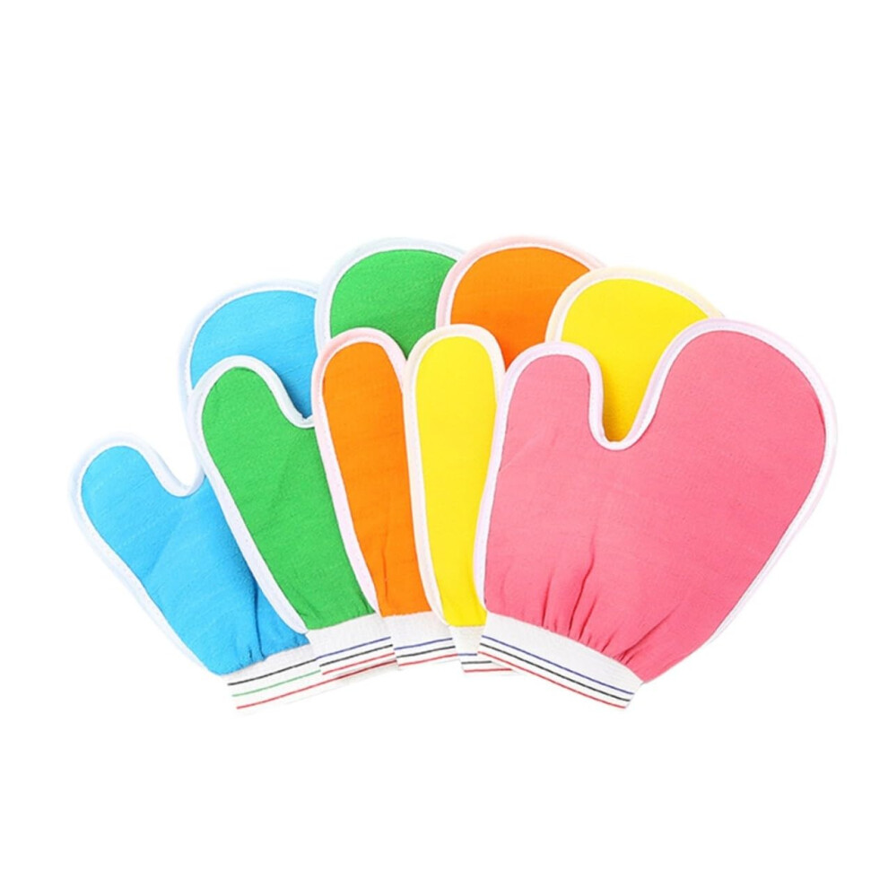 5pcs Exfoliating Bath Gloves for Deep Skin Cleansing and Rich Foam, Random Colors