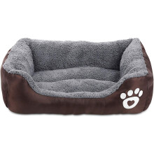 Rechthoekig hondenbed met warme sherpa-zijde, comfortabele rustplek voor kleine tot middelgrote huisdieren tot 15 kg, 65*52 cm koele imitatie suède