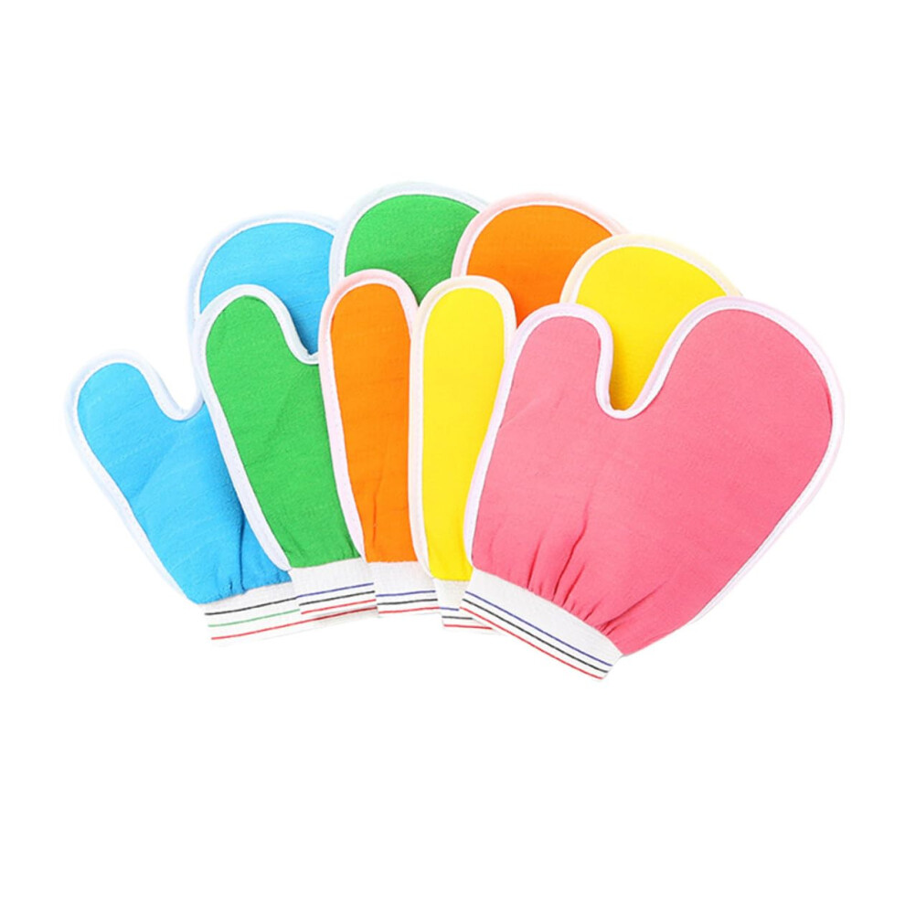 Exfoliating Bath Gloves 5pcs for Deep Skin Cleansing and Body Scrub, Rich Foam Spa Mitts
