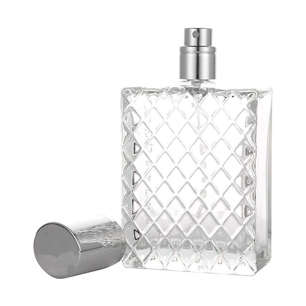 Elegant Appearance, Clear Glass Material, 100Ml Travel Size Refillable Perfume Bottles, Fine Mist Atomizer, Durable And Portable For Nightclubs