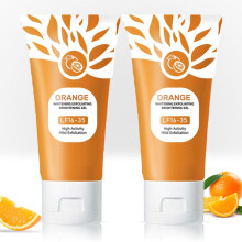 Orange Enzyme Exfoliating Gel Scrub for Face and Body, Gentle Blackhead Removal Hydrating Organic 2PC 100g