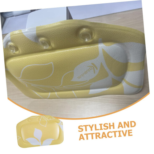 Bath Pillow with Suction Cups for Comfortable Neck Support, Removable Washable PVC Spa Cushion 1