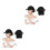 2Stk Schwarz Baseball Cap Mit Ponytail, Synthetische Haare, 5